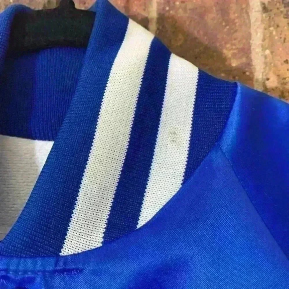 1980’s General Dynamics blue satin varsity bomber jacket - Picture 5 of 6